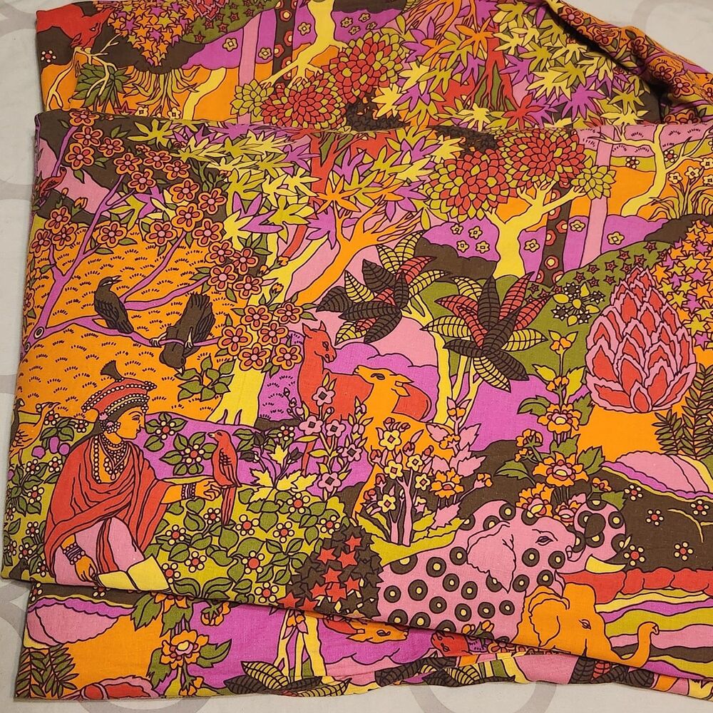 Anthropologie UO XL 60s Vintage Inspired Tapestry India Elephants Stars Horses